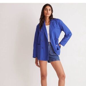 Madewell blue crossover blazer in regenerative chino